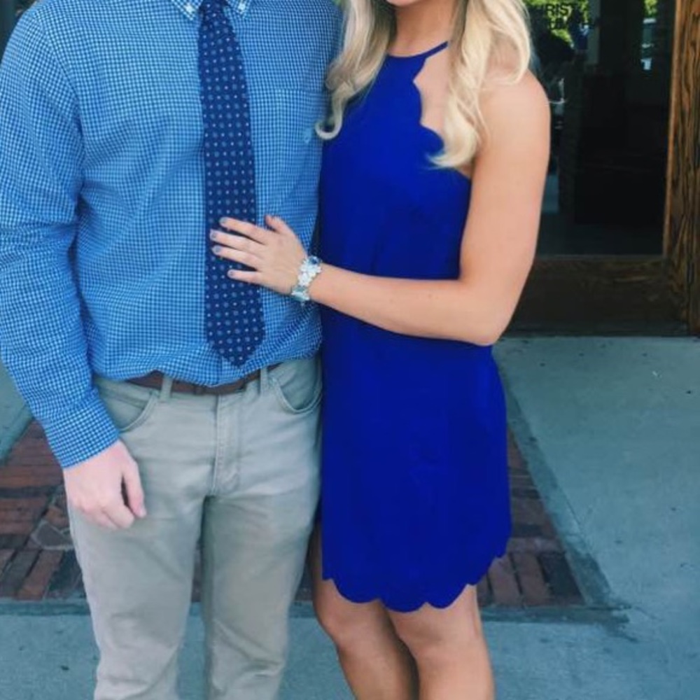 Royal Blue Scalloped Dress